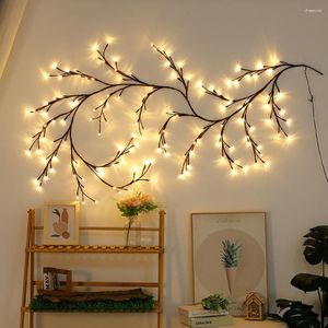 Wall Lamp USB LED Branch Rattan Bendable Modeling Room Light Bedside Sofa Background Decoration Atmosphere