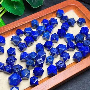 Gevşek taşlar 1 pc fengbaowu doğal lapis lazuli küp sekizgen boncuklar bilezik kolye reiki şifa taş diy.