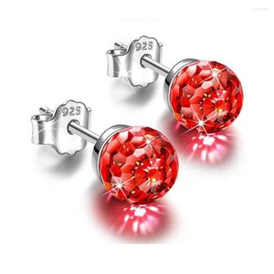 Stud Earrings Fashion Colorful Rhinestone Ball Silver Color Earring Women Multicolor Crystal Jewelry Accessories