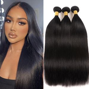 Cabelos de moda Cabelo liso brasileiro 3 peças Pacotes de cabelo humanos 8-30 polegadas Extensões de cabelo humano não remy