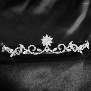 Clip per capelli Jade Angel Simple Crown Tiara Eleganti Accessori per matrimoni per matrimoni Zirconia Gioielli da sposa di lusso