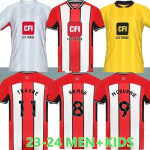 Sheffield Uniteds Soccer Promeys Promition Kids Kit 22/23/24 Player Version 2023 2024 Football Dorts Home Owd Third Men Child Brewster Berge McBurnie Sharp