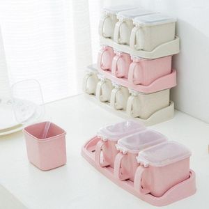 Speicherflaschen Multi -Schichten Gewürz Salzpulver Jar Box Zucker Pfeffer Gewürzbehälter Angenommenes nützliches Küchenwerkzeug