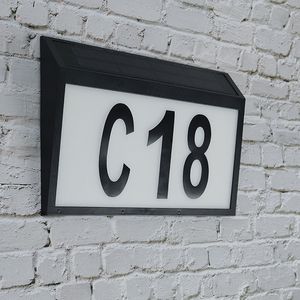 Garden Decorations House Number Doorplate Digital Solar Light LED Address Signs Door Number Digits Wall Mount Number Home Address Plate Light Box 230818