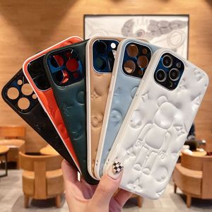 Die Cartoon-Modedesigner-Telefonhüllen für iPhone 11 12 13 Pro Max 14 Plus-Abdeckung PU-Lederschale Armbandabdeckung Luxuriöse mobile Shell-Kartenhalter-Taschenhülle mit Box