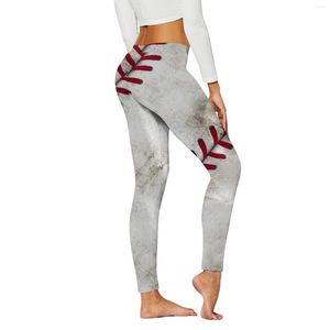 Damen -Leggings Baseball Print Strumpfhose Modekontrolle Yoga Sport für Frauen nahtlos verfolglos weicher Taillieren