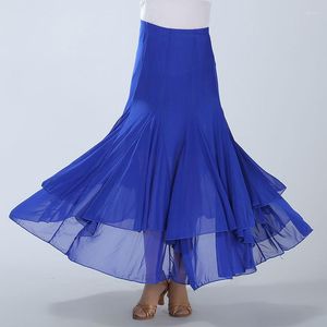 Stage Wear Women Modern Dance Skirt Long Swing Flamenco Standard Waltz Competition Dress Spanish Ballroom Dancing Latin Tango Skirts