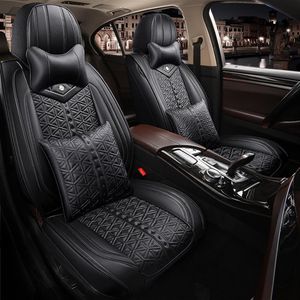 5pcs Car Seat Covers Full Set with Waterproof Leather Airbag Compatible Automotive Vehicle Cushion Cover Universal fit for Most Ca313i