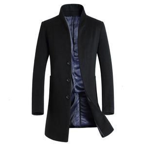 Mens Wool Blends Long Coat Men Fashion Pea Jacket Autumn Winter Jackets Woolen Overcoat Plus Size 5XL 6XL 230818