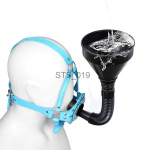 Outros itens de beleza de saúde Urinnel Funil Oral Enema Drool Plug Gag Bondage BDSM Máscara Fetiche Hood Slave Adult Play Toy Feminino Male Acessórios Exóticos X0821 X0821