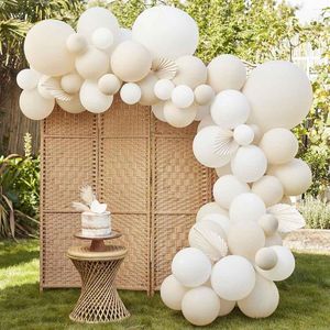 Festdekoration sand vit ballong garland båg kit födelsedag dekor barn ballon bröllop leveranser latex baby shower