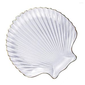 Dinnerware Sets Shell Glass Dish Dried Fruit Plate Practical Salad Jewelry Display Sashimi Serving
