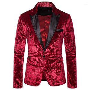 Röd sammet en knappklänning blazer män 2019 helt ny nattklubb prom män kostym jacka fest bröllop scen sångare kostym homme1302x