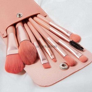 Pędzle do makijażu 8pcs mini przenośny zestaw pędzla do makijażu do biura rzęs rzęs Eyeliner do powiek podkład Blush Concealer Beauty Make Up Tool HKD230821