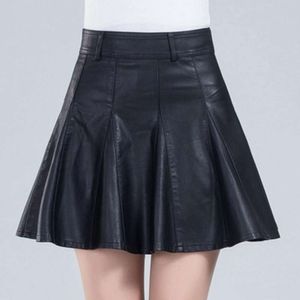 Item Short Skirt Womens Wear Autumn And Winter Skinny Large Half A Line Pleated Pu Leather