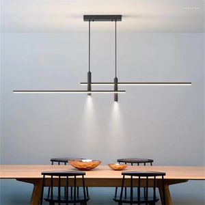 Lampadiers Long lampadario sala da pranzo leggera linee moderne moderne tavolo da designer di cucina creativa minimalista nordico