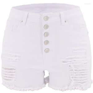 Women's Jeans Plus Size S-2XL Casual Summer Shorts High Waist Button Pocket Denim Ripped Straight