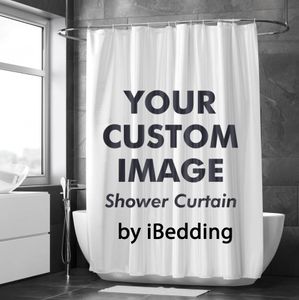 Shower Curtains iBedding Custom Shower Curtain Bathroom Waterproof Curtains Customized Po Polyester Bath Decor With Hooks POD Drop 230820