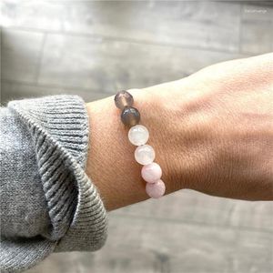 Strand Natursteinkristall -Reiz Armbänder für Frauen Einfache verstellbare Rosequarz Yoga Chakra Reiki Webarmett Schmuckgeschenke