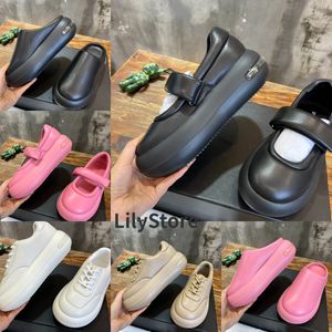 2023 Tasarımcı Aw Hava Yastığı Kalın Sole Yuvarlak Toe Giden Ayakkabılar Aşırı Kabarcık Derby Ayakkabıları Lastikler Kalın Sole Yüzme Döngü Ayakkabı Deri Ayakkabılar