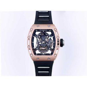 RM052-01 SUPERCLONE Aktive Tourbillonuhren Totenkopf-Armbanduhr Luxusdesigner RM52-01 Black Diamond ausgehöhlte Herren-Automatikmechanik H8PP 8EGJ