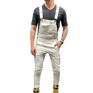 Heflashor Men Регулируемая плечевая ремешок Slim Denim Compant Bib Bants.