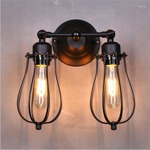 Wall Lamp !American Country Style Double Grapefruit Bedroom Postmodern Staircase Light Aisle LOFT Lights Balcony