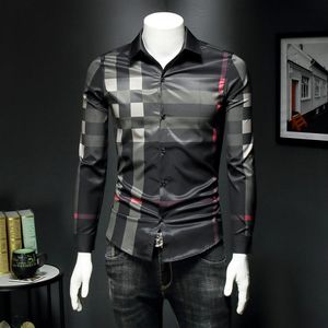 2023 Neues langärmeliges kariertes Hemd Herren hell vertrauter Stil Ruffian gutaussehendes Jugendgeschäft Casual Spring Thin Shirt Asian S221K