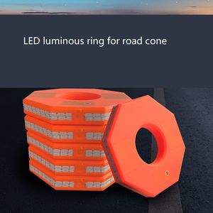 Rechargeable Hexagon Light-emitting Path Roadblock Roadway Safety LED Warning Light Ring For Cone