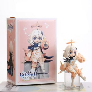 Action Toy Figuren Anime Genshin Impact Action Abbildung PVC Spielzeug 12 cm Paimon Figur sitzende Position Sammlermodellpuppe 230821