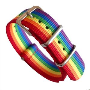 Braccialetti di fascino 50 pezzi LGBT Rainbow Bracciale Love Lesbian Gay Pride Wristband Genderqueer Bisexual Pansexual Asexual 220414 Drop Dhbqe