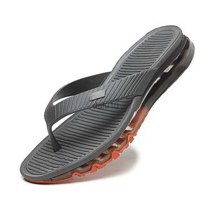 Slipare 2022 Summer Högkvalitativ tjock sula flopp full palm luft kudde tofflor designer sandaler män hem casual skor lyx män sandal hkd230821