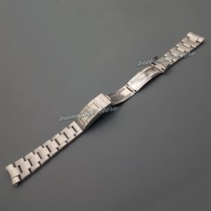 20 mm Nuovo braccialetti cinturini per orologi curvi in ​​acciaio inossidabile spazzolato in argento per orologio vintage308j