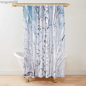 Tende da doccia Le betulle tende per doccia Birch alberi da bagno tende per doccia arte arte decorazione per bagno in poliestere impermeabile con R230821