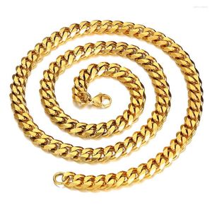 Ketten ytrkiasy 8mm Kettenname Halskette Gold Kubaner Edelstahl 18k plattiert, trennen kostenlos klobig Frauen trendy