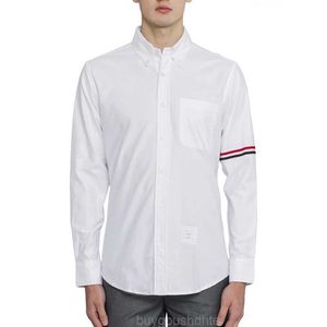 2023 TB THOM Fashion Brand koszule Mężczyźni Slim White Long Rleeve Casual Shirt Formal Business Oxford Fabric Solid Men Clothing