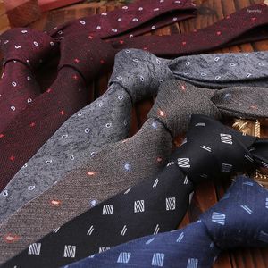 Bow Ties Business 7cm Polyester Pamuk İnterwoven Erkekler El Jakar Kravat Aksesuarları Günlük Giyim Düğün Hediyesi Toptan