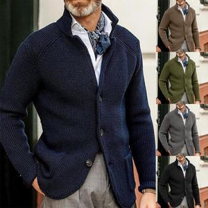 Men's Sweaters Sweater Coat Slim Suit Stand Collar Knit Cardigan For Men Autumn/winter 2023