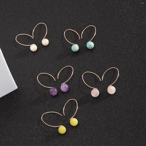 Hoop Earrings Natural Stone Beaded Fishhook For Women Original Design Jewelry Wholesale