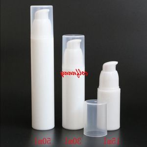 100pcs/Los schneller Versand 15ml 30 ml 50 ml weiße luftlose Flasche, kosmetisches Paket, kosmetischer Behälter, Pumpenflasche F050210 GMJRB