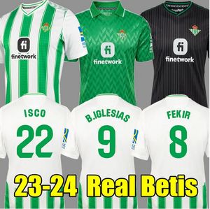 23 24 حقيقية Betis Soccer Jerseys Copa del Rey Final Away Joaquin B.Iglesias Camiseta de Futbol Juanmi Estadio La Cartuja الثالث 23 مسيحًا ،