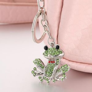 Keychains Fashion Rhinestone Ornament Kawaii Frog Bag Pendant Charm Women Handbag Keyring YSK086 Creative Crystal Key Chain Clip Souvenir