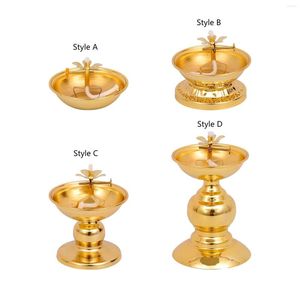 Candle Holders Ghee Lamp Holder Buddhist Supplies Stand Dish For Bedroom Living Room Tabletop Decoration Gift