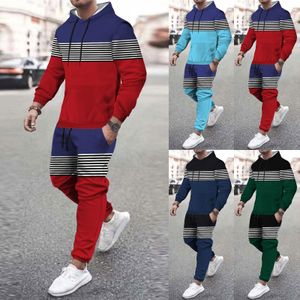 tracce da uomo per due pezzi set di abiti in stile vacanza pezzi alla moda abiti autunnali a 2 pezzi set lunghi pantaloni e tuta con cappuccio inverno inverno