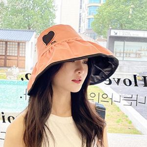 Wide Brim Hats Breathable Trendy Gardening Lady Summer Cap Foldable Sun Visor Heart Print Women Headwear