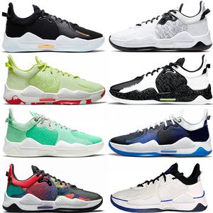 2023 Paul George PG 5 V Mens basketskor Högkvalitativa Clippers Bred Blue Powder Pickled Pepper Multi-Color Oreo PlayStation PG5 Trainers Män Sneakers Big Size Sneakers