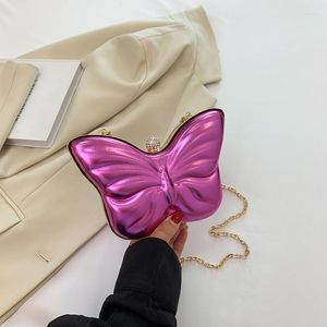 Bolsas de noite senhoras à venda 2023 Design de moda Butterfly Solid PU Cheels de couro