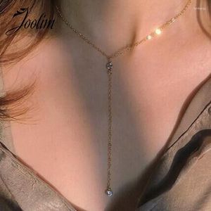 Anhänger Halsketten Joolim Jewelry High End PVD Großhandel ohne Fade modische helle Zirkonstern Stylish Edelstahl Halskette für Frauen