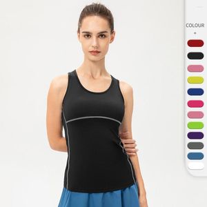 アクティブシャツ女性スポーツタンクトップスリムフィットクイックドライバックヨガトレーニングベスト軽量の袖なしコンプレッションソフトフィットネスジムシャツ