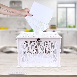 Altre forniture per feste di eventi Our Warm Fai -da -te White Wedding Card Box con laurea in PVC Lock Perfetto per matrimoni Baby Shower Compleanni 230818